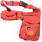Goa Schulter Bauchtasche Gürteltasche Bauchgurt Hippie PSY Festival Blumenmotiv, Farbe:Rot
