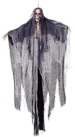 Bristol Novelty HI246 Skelett, leuchtend, mit Schleier, grau/weiß/schwarz, Einheitsgröße Halloween