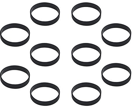 HOEREV in bianco silicone braccialetti carità Bracciali Bracciale in gomma sport bracciale, 10pcs,Nero,Circonferenza di 160 mm XXXS