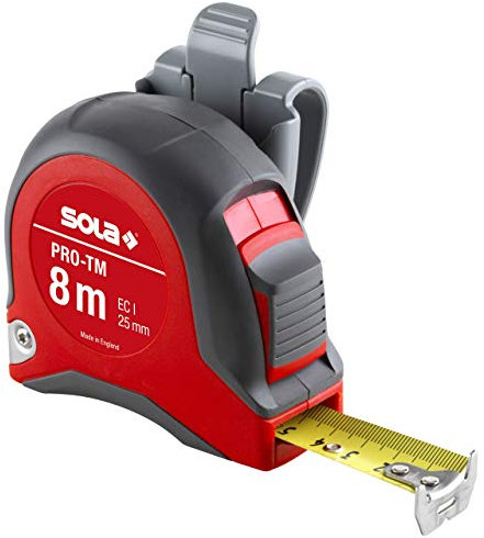 Sola - Flessometro PRO-TM 8 m, Matcote, classe di precisione I CE