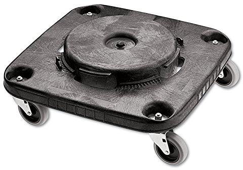 Rubbermaid Commercial Products FG353000BLA Conversion Dolly for Square Brute Container 6-1/4 in H X 17-1/4 in W X 17-1/4 in D Black