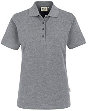 HAKRO Damen Polo-Shirt Classic - 110 - grau meliert - Größe: S