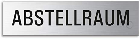 Schild Abstellraum 160x40 mm Türschild aus Edelstahl fein-matt gebürstet selbstklebend 27396