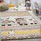 Paco Home Kinderteppich Kinderzimmer Lustige Bauernhof Tiere Konturenschnitt Beige Grau, Grösse:133 cm Quadrat