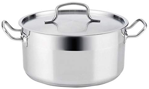 Quid Azzero Cacerola Acero Inoxidable 24x11,5cm - 4,9l Acero Inox Apto Vitrocerámica Apto Inducción 100% Higiénico