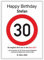 Kunstdruck - Verkehrszeichen 30 - Verkehrsschild - Hinweisschild - Geschenkidee 30. Geburtstag Schild - Bild - persönliches Geschenk - Geburtstagsschild - Straßenschild