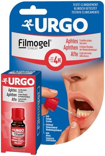 URGO APHTHEN Filmogel®: gebrauchsfertiges Flüssigpflaster zur Behandlung von Aphthen und kleinen Wunden der Mundschleimhaut, schützt bis zu 4 Stunden, auch beim Essen, klinisch getestet, 6 ml