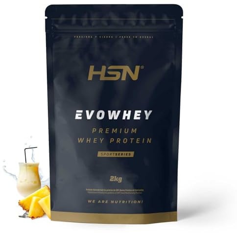HSN Evowhey Protein | Piña Colada 2Kg = 67 Tomas por Envase Concentrado de Proteína de Suero | 100% Whey Protein Concentrate (WPC) | No-GMO, Vegetariano, Sin Gluten ni Soja