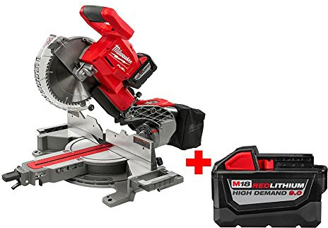 Milwaukee Electric Tools 2734-21HDP M18 Fuel - Sierra ingletadora de 10 pulgadas, kit de 2 baterías