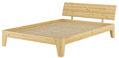 Erst-Holz Doppelbett Überlänge 160x220 Futonbett Massivholz Kieferbett Natur mit Rollrost 60.62-16-220