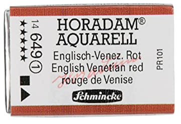 Schmincke – HORADAM® AQUARELL - feinste Künstler-Aquarellfarben, 649 Englisch-Venezianisch Rot, 14 649043, 1/1 Näpfchen