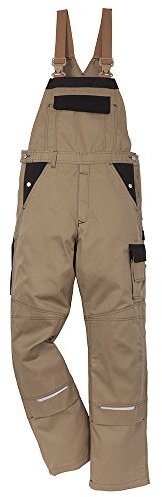 Kansas Icon Arbeitshosen Latzhosen Service Industrie 2-873, Farbe:khaki/schwarz;Größe:146