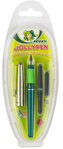 Jolly Schulfüllhalter mit 3 Tintenpatronen für Rechts-& Linkshänder - mehrfarbig