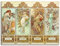 ARTLAND Wanddeko Leinwand Bilder Wandbild Alfons Mucha Sommer Herbst Winter Frühling Die vier Jahreszeiten 1896 Art Nouveau & Jugendstil Alfons Mucha B6AA