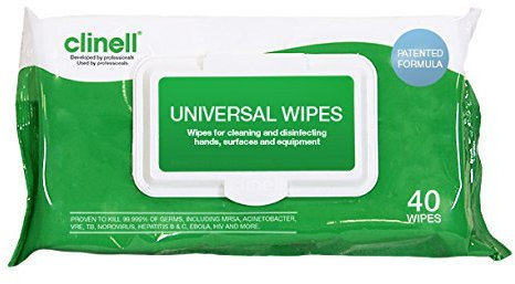 Clinell Universal Sanitising Wipes 40 by Clinell
