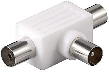 Goobay 67218 Koax T-Adapter, 2x Koax-Buchse - Koax-Stecker