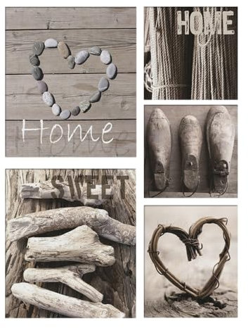 Graham & Brown Leinwandbilder Home Sweet Home, 5-teilig, 40-943