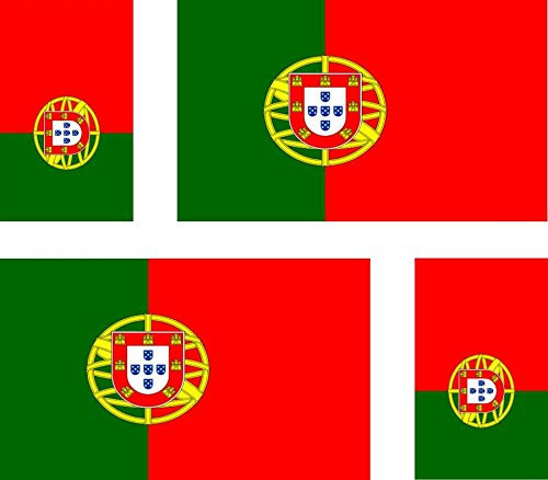 Akachafactory 4 x Autocollant Sticker Voiture Moto Valise pc Portable Drapeau Portugal portuga