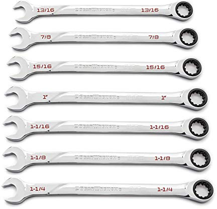GearWrench 7 Pc. 120XP Universal Spline XL Ratcheting Combination Wrench Set, SAE - 86452