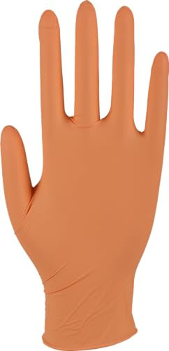 ABENA Orange Disposable Gloves, Small size, Pack of 50 Pairs, Nitrile Gloves, Latex Free, Suitable for Surgical use, Cleaning, Car Detailing, Kitchen use and more
