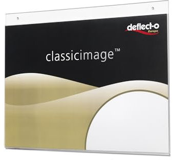Deflect-o 46901 - Soporte para cartel (A4, apaisado, perforado para fijación en pared), transparente