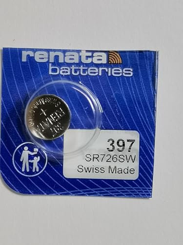 One (1) X Renata 397 Sr726Sw Silver Oxide Watch Battery 1.55V Blister Packed