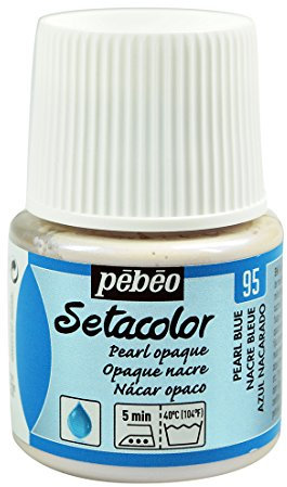 Pébéo - Setacolor - Pintura para Tejidos y Telas opacos- Alta Cobertura - Efecto Perlado - Frasco 45 ml, Azul Perla