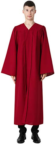 IvyRobes Adults Choir Robe Clergy Confirmation Baptism Robe Church Costume Priest Pastor Preachers Maroon S
