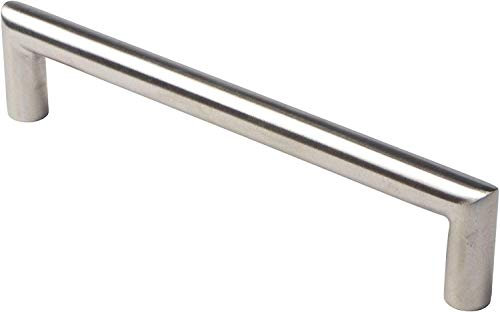 GedoTec Design Möbelgriff Edelstahl Schrankgriff Küche Türgriff Schrank rund - LEILA | Bohrabstand 160 mm | Profil Ø 12 mm | 1 Stück - Schubladengriff silber matt für Möbel-Türen & Kleiderschrank