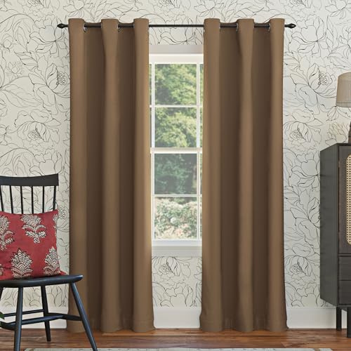 Sun Zero Easton Energy Saving Blackout Grommet Curtain Panel, 40 x 95, Barley
