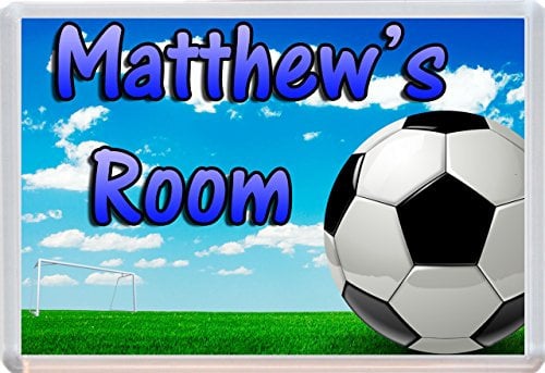 Personalised Any Name Football Childs Door Plaque Sign Ideal For Bedrooms & Nurserys D2