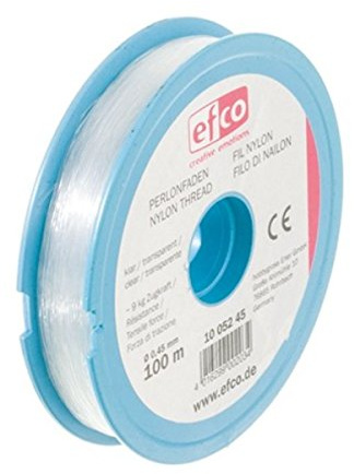 EFCO 0,45 mm starkes Nylondraht-Garn klar Angeldraht zum Aufhängen, 1 Spule – 100 m