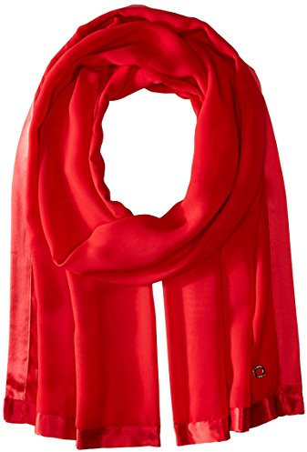Calvin Klein Damen Chiffonschal mit Satin-Bordüre Modischer Schal, rot, Einheitsgröße