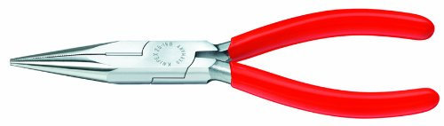 KNIPEX Tools - Long Nose Pliers with Cutter, Chrome, Multi-Component (2503125)