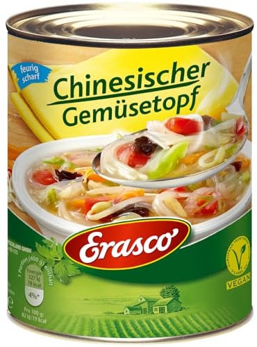 Erasco Chinesischer Gemüsetopf vegetarisch (800g) In rund 5 Minuten fertig – Mit viel Gemüse – Ohne Schnickschnack - Einfach lecker, 2er Pack (2 x 800 g)