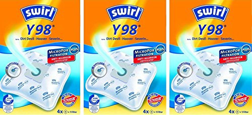 12 Original SWIRL Y98 Staubsaugerbeutel passend für Bob Home 2351 - Crazy Vac