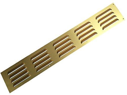 24 x 3 Louvre Door Vent Brass Anodised Aluminium/Metal Grille Cover