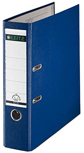 Leitz 10155095 Qualitäts-Ordner Plastik-Cover (A4, 5,2 cm Rückenbreite) schwarz (blau, breit | 5er Pack)