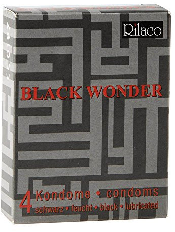 RILACO Kondome in black Wonder 4 Stück, 1er Pack (1 x 4 Stück)