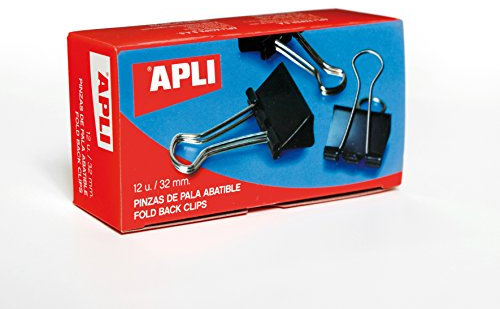 APLI 11950 - Pinza a lama incernierata nera 32 mm - 120 fogli 12 u.