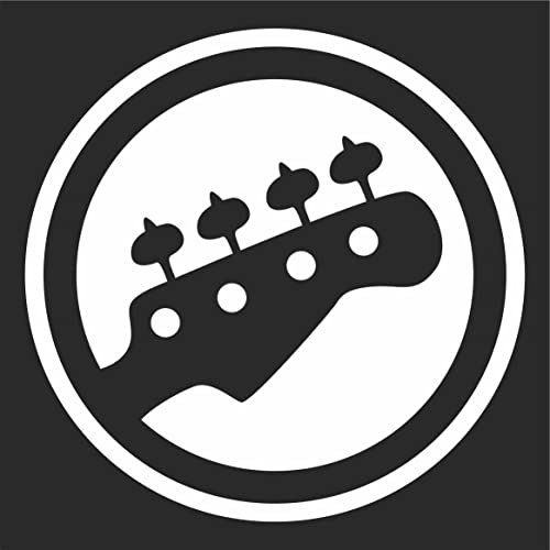 INDIGOS UG Auto Aufkleber Rock Band BASS Player Game Laptop weiß - 88mmx88mm - Autoaufkleber - Tuning - Sticker - Heckscheibe - Fahrrad - Motorrad - UV beständig