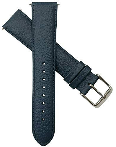 16 mmgenuine Buffalo Grain Uhrenarmband aus Leder Band Herren Damen Gepolsterte SS Schnalle blau/blau