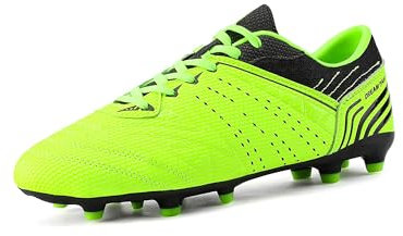 Dream Pairs Men's Cleats Football Boots Soccer Shoes Low Top Training Football Shoes for Professional Sport, Outdoor Sneaker,Size 10,Neon/Green/Black,160859-M