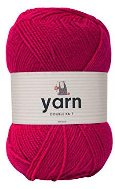 Korbond DK Bright Pink Yarn - 100g Acrylic Wool - Lightweight, Hypoallergenic & Durable Double Knit Crochet Yarn Knitting Wool (290m Total)