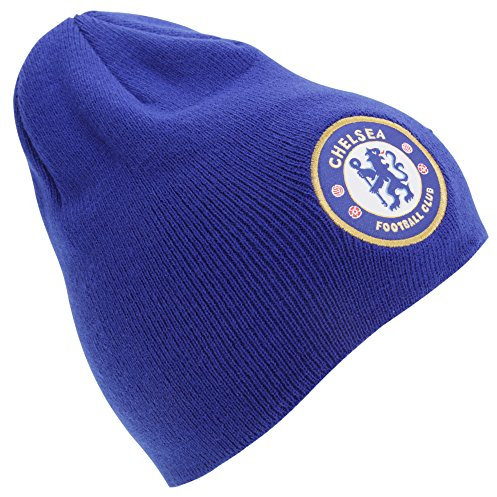 Unisex Winter Beanie / Strickmütze mit Fußball Design Chelsea FC (Einheitsgröße) (Blau)
