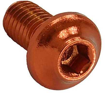 F26 Aluminium Fahrrad Linsenkopfschraube M5, 7075, Orange, 10 mm