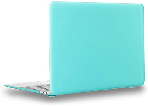 UESWILL Smooth Touch Matte Hard Shell Case Cover Compatible with MacBook 12 inch with Retina Display (Model: A1534) + Microfibre Cleaning Cloth, Turquoise