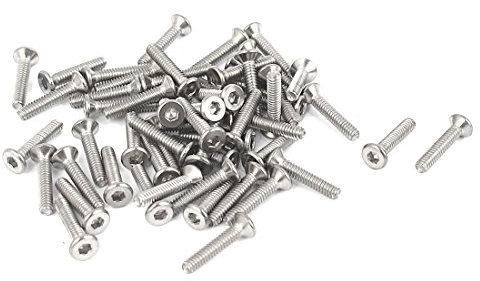 sourcing map M2 x 10mm Acier inox 304 Tête fraisée hexagonale creux vis 50pcs