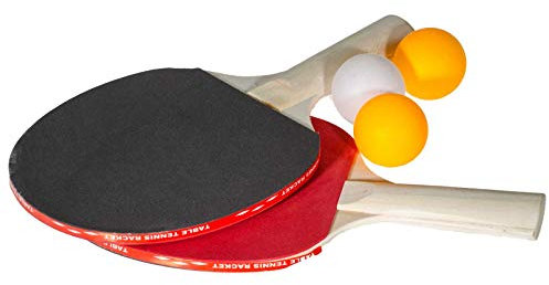 SIDCO Tischtennisschläger 2 xTischtennisschläger + 3 Bälle Ping Pong 5 TLG. Set