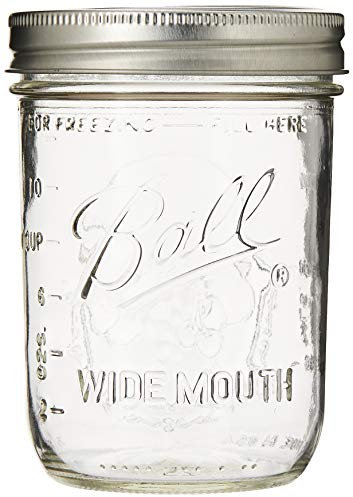 Ball Mason PINT Jars Wide-Mouth Can or Freeze - 12pk (by Jarden Home Brands) WM 16 Oz